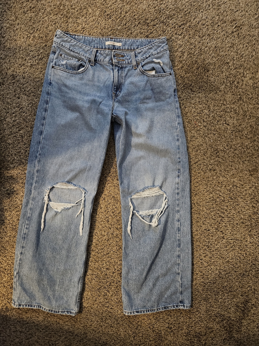 Levi's Light Blue Ripped Flare Jeans